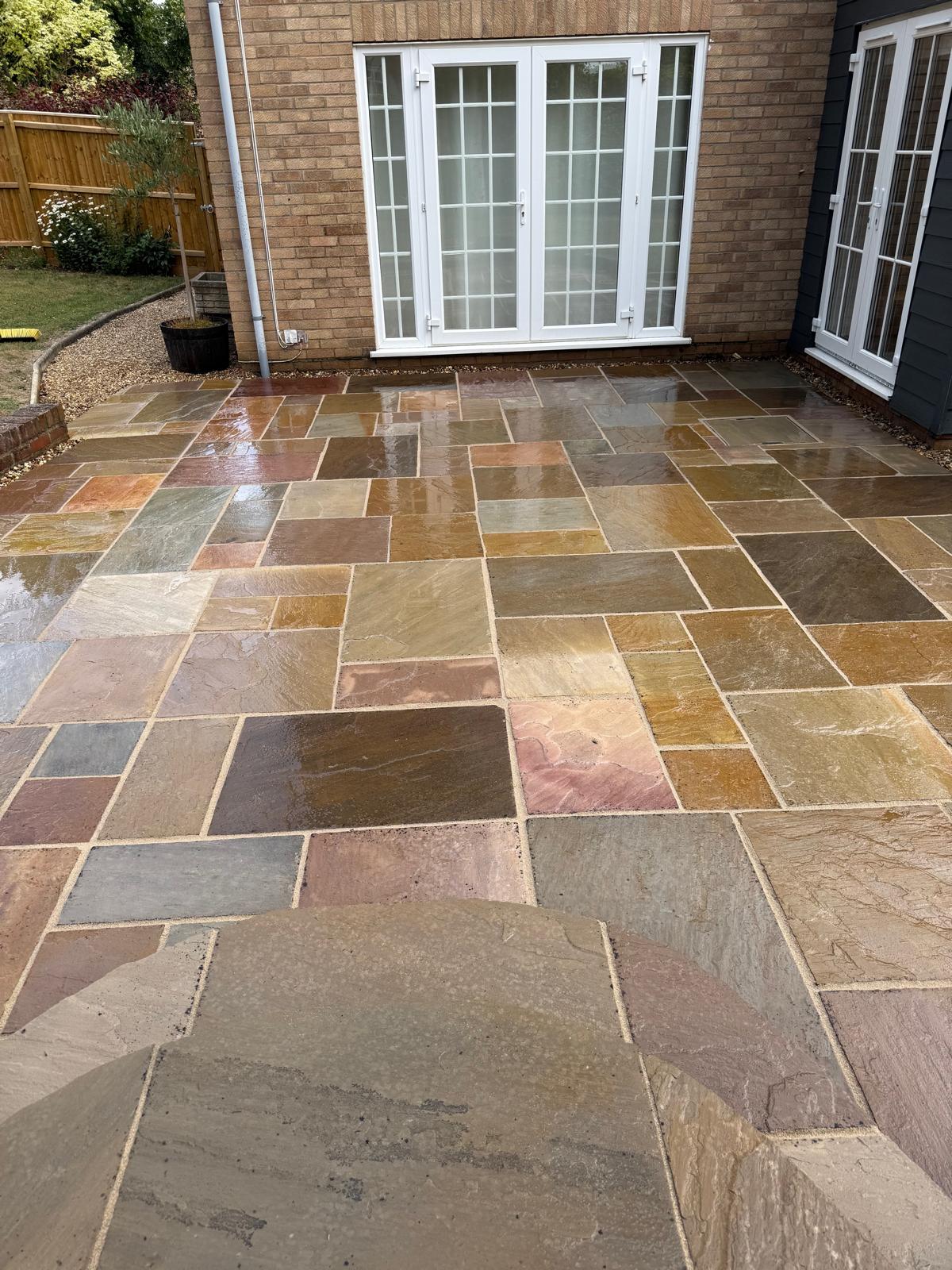 Before and after of a flintwork project